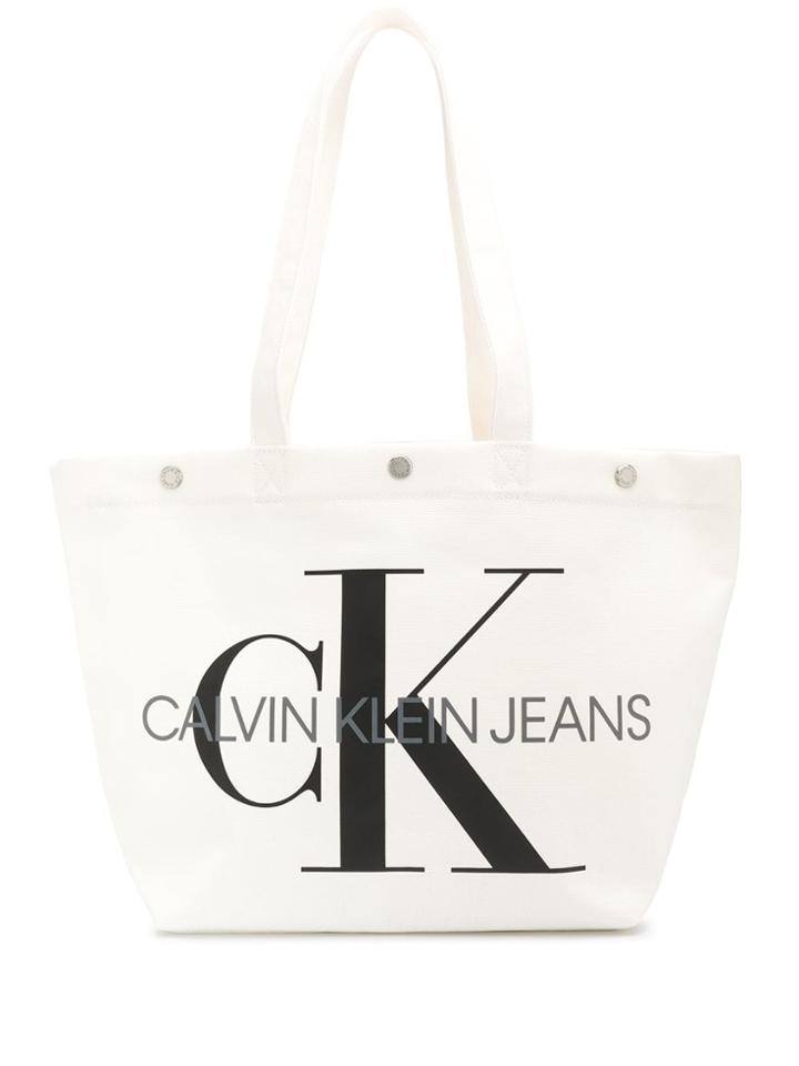 Ck Jeans Utility Tote Bag - White