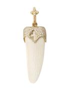 Loree Rodkin Diamond Maltese Cross Mammoth Bone Pendant - Metallic