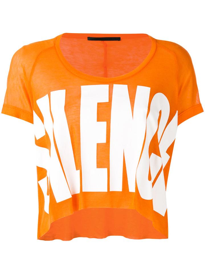 Haider Ackermann - Short Sleeved Crop Top - Women - Cotton/nylon/rayon - Xs, Women's, Yellow/orange, Cotton/nylon/rayon