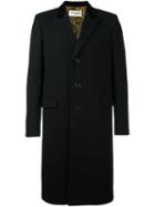 Saint Laurent Classic Chesterfield Coat, Men's, Size: 52, Black, Silk/cotton/cupro/wool