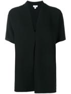 Vince V-neck Blouse, Women's, Size: Large, Black, Polyester