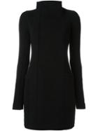 Rick Owens Funnel Neck Coat, Women's, Size: 42, Black, Cupro/viscose/cashmere/virgin Wool