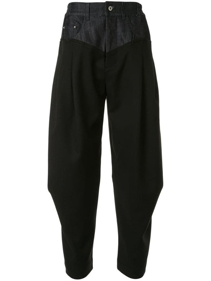 Fengchen Wang Pleated Panel Trousers - Black