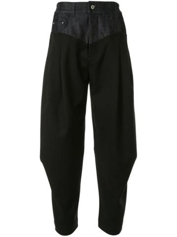 Fengchen Wang Pleated Panel Trousers - Black