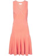 Christian Siriano Knitted Circle Dress, Women's, Size: 10, Yellow/orange, Polyester/spandex/elastane