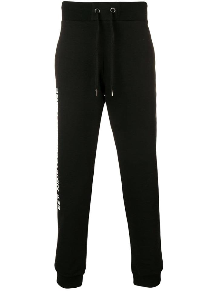 Versace Jeans Side Text Track Pants - Black