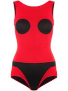 Rudi Gernreich Contrast Bodysuit Top - Red