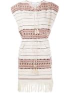 Zimmermann Fringed Hem Poncho Dress, Women's, Size: 3, Nude/neutrals, Cotton