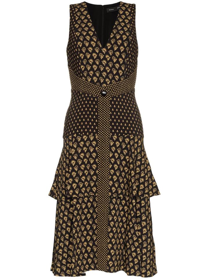 Proenza Schouler Mixed Print Sleeveless Dress - Black