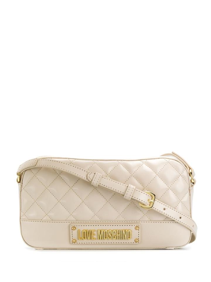 Love Moschino Logo-plaque Quilted Crossbody - Neutrals
