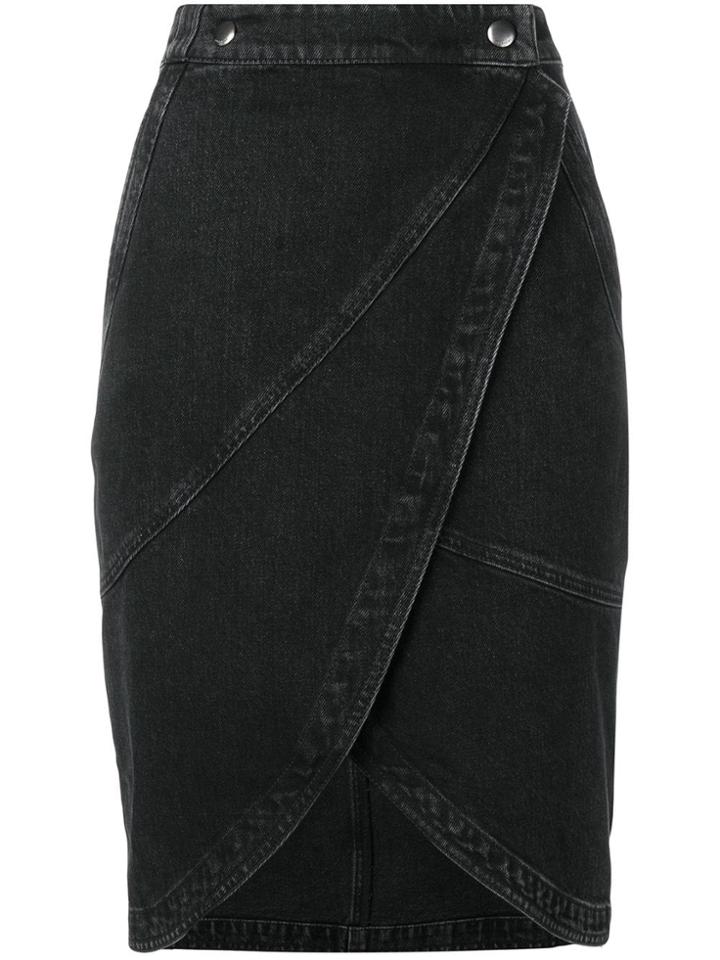 Givenchy Midi Denim Skirt - Black
