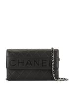 Chanel Pre-owned Quilted Cc Chain Shoulder Wallet Bag - Black
