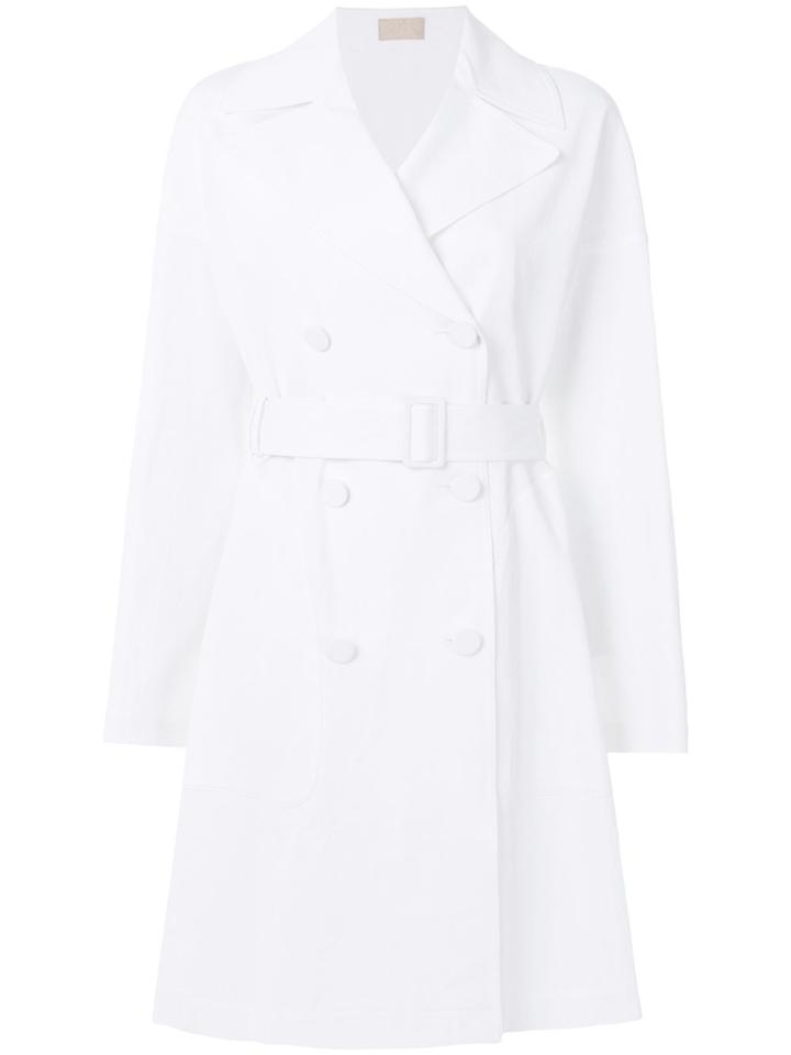 Alaïa Vintage Midi Trench Coat - White