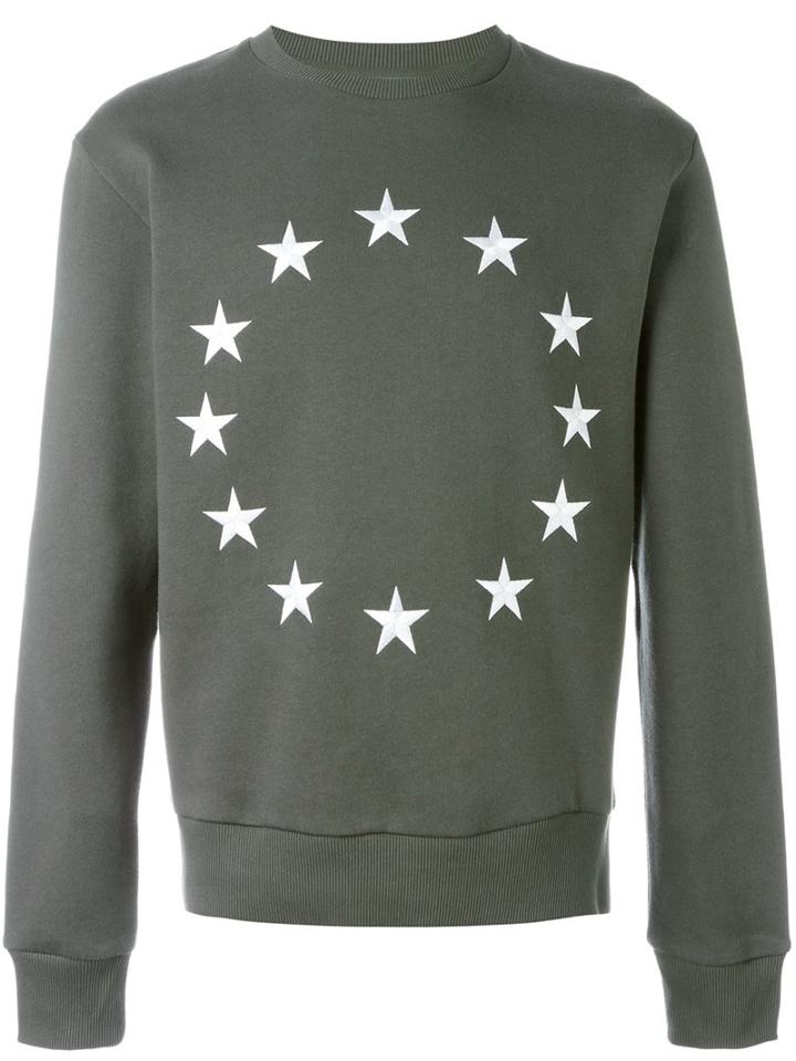 Études Embroidered Star Sweatshirt, Men's, Size: Small, Green, Cotton/polyester