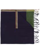 Paul Smith Woven Fringed Scarf - Blue