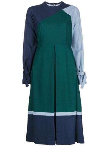 Bodice Box-pleated Dress - Green
