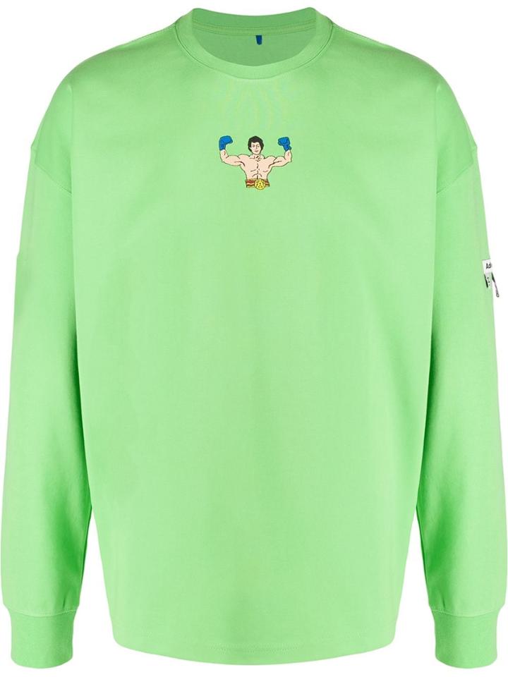 Ader Error Boxer Print Oversized Sweatshirt - Green
