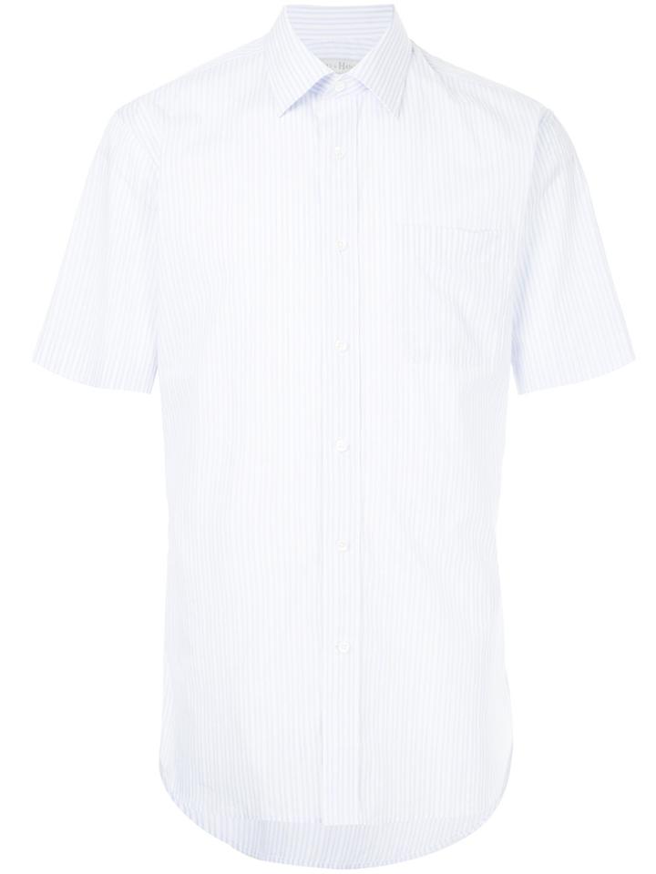 Gieves & Hawkes Short-sleeved Striped Shirt - Blue