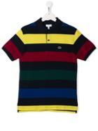 Lacoste Kids Teen Striped Polo Shirt - Blue