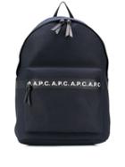 A.p.c. Repeat Logo Backpack - Blue