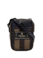 Fendi Pequin Striped Messenger Bag - Brown