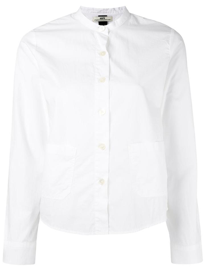 Hope - Band Collar Shirt - Women - Cotton - 40, Women's, White, Cotton