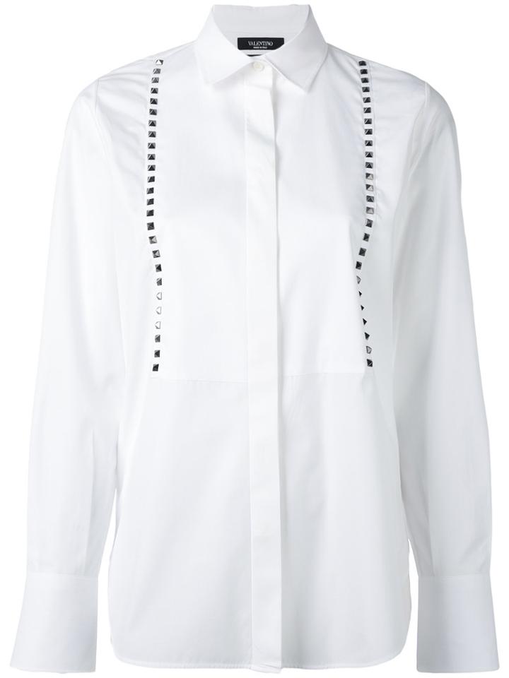 Valentino Rockstud Tuxedo Shirt - White