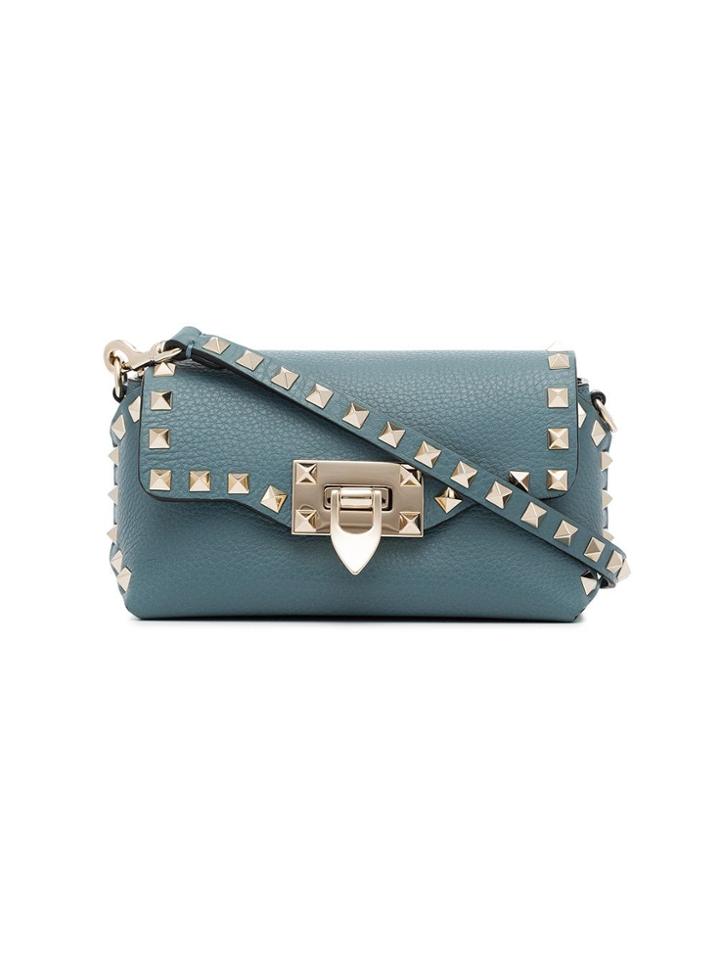 Valentino Blue Garavani Rockstud Mini Leather Crossbody Bag