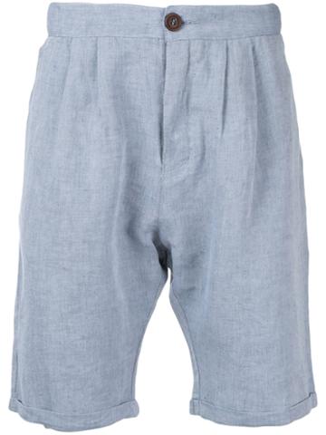 Monsieur Lacenaire - Tapered Shorts - Men - Cotton/linen/flax - 38, Grey, Cotton/linen/flax