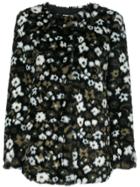 Michael Michael Kors Floral Faux Fur Jacquard Jacket - Black