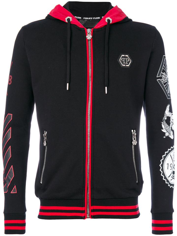 Philipp Plein - Printed Hoodie - Men - Cotton/polyester - Xl, Black, Cotton/polyester