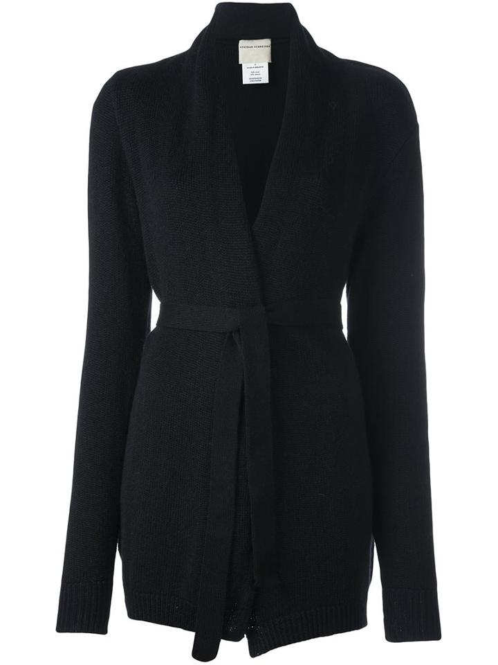 Stephan Schneider Belted Cardigan, Women's, Size: Large, Black, Wool/alpaca