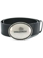 Dsquared2 Wide Logo Buckle Belt - Black