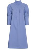 Marni Short Sleeved Poplin Shirt Dress - Blue
