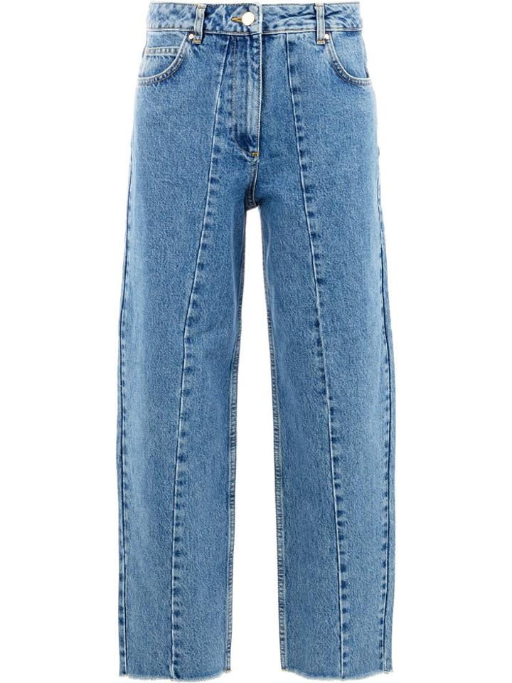 Aalto Cropped Wide-leg Trousers - Blue