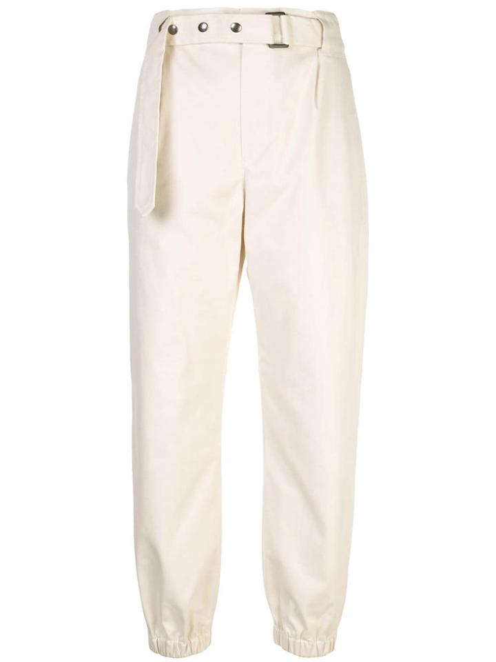 Brunello Cucinelli Belted Tapered Trousers - White