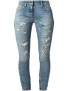 Faith Connexion Distressed Cropped Slim Jeans, Women's, Size: 29, Blue, Cotton/spandex/elastane