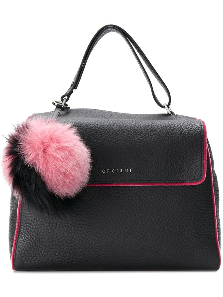 Orciani Pom Pom Soft Lined Tote - Purple