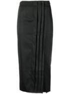 Nineminutes Pleated Slit Skirts - Black