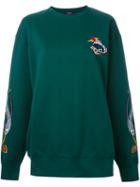 G.v.g.v. Oriental Embroidered Sweatshirt, Women's, Size: Xs, Green, Cotton/polyester/rayon