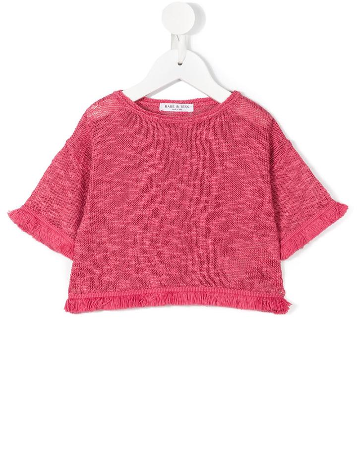 Babe And Tess - Frayed Jumper - Kids - Cotton/linen/flax - 12 Mth, Pink/purple