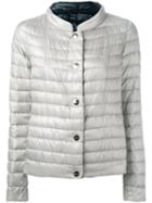 Herno Collarless Puffer Jacket, Women's, Size: 42, Grey, Feather Down/polyamide
