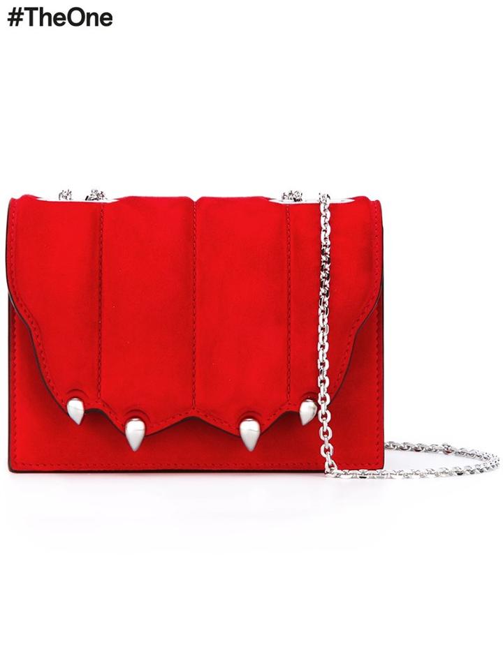 Marco De Vincenzo Paw Effect Cross Body Bag, Women's, Red, Calf Suede