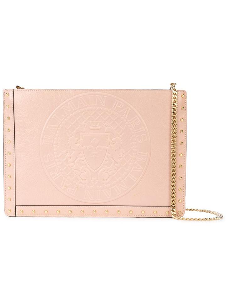 Balmain Mini Domaine Clutch Bag - Neutrals
