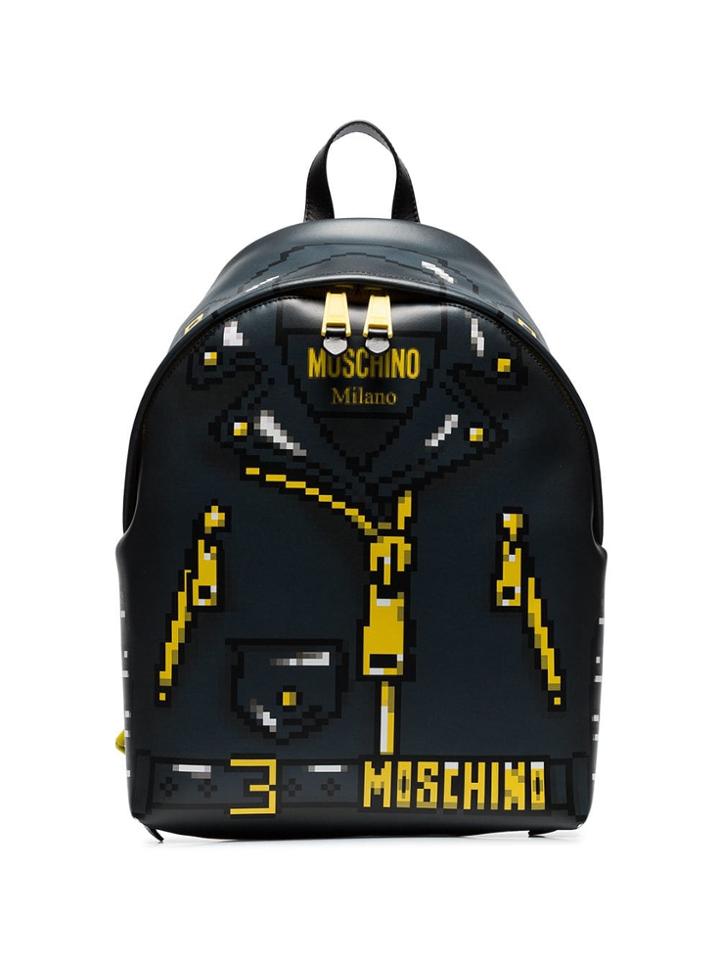 Moschino Pixelated Jacket Print Backpack - Black