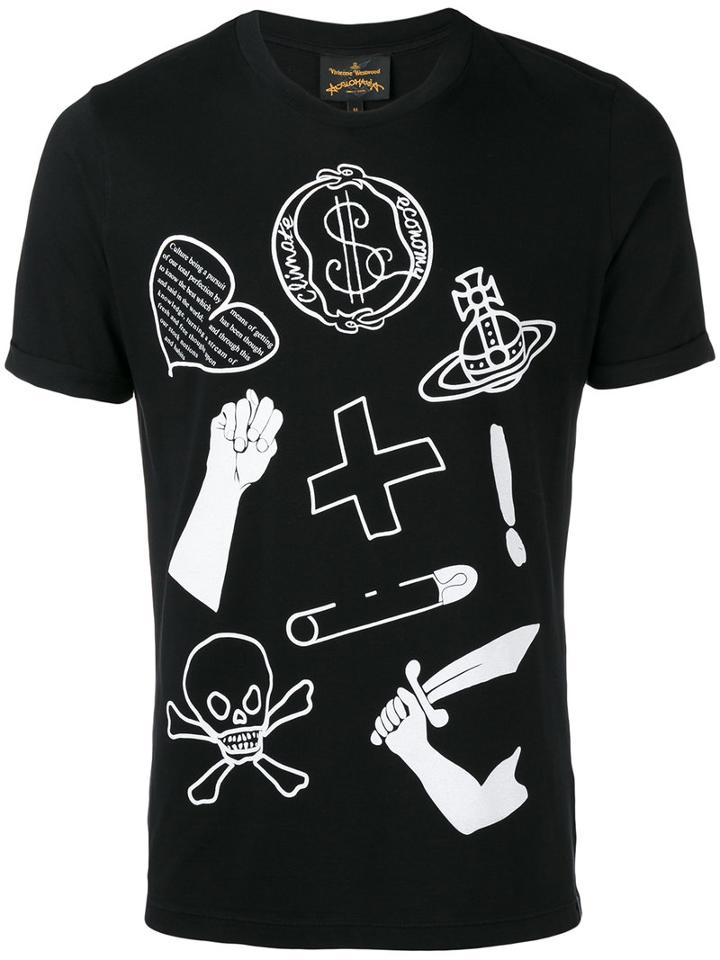 Vivienne Westwood Anglomania - Icon Print T-shirt - Men - Cotton - L, Black, Cotton