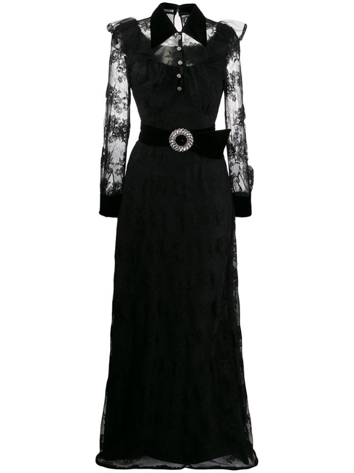 Miu Miu Lace Tulle Dress - Black