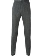 Dondup Pinstripe Trousers, Men's, Size: 33, Grey, Viscose/polyamide/spandex/elastane/cotton