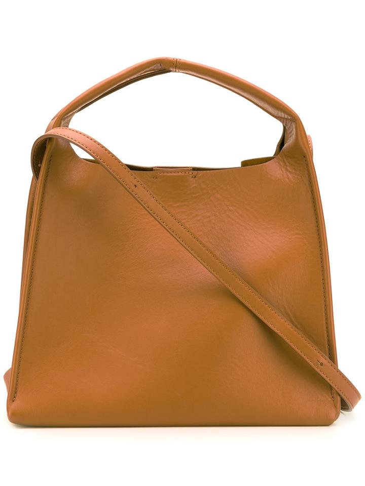 Maison Margiela - Small Structured Tote - Women - Leather - One Size, Brown, Leather