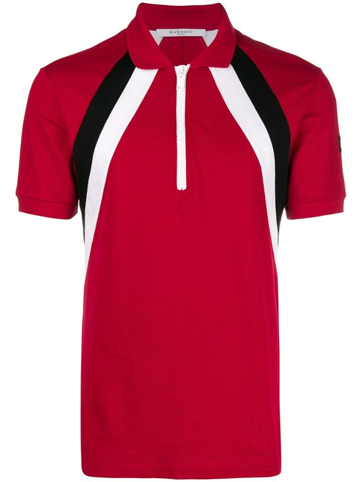 Givenchy Zip Up Polo Shirt - Red